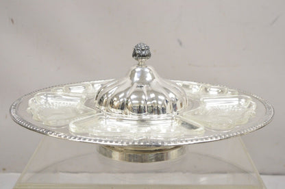 Vintage Victorian Silver Plated Lazy Susan Revolving Serving Platter Tray