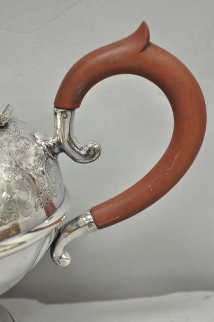 Vintage Sheffield Acanthus Pattern Silver Plated Coffee Teapot Tea Kettle