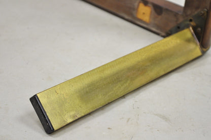 Vintage Lane Mid Century Modern Sculpted Brass Metal Wood Glass Top Coffee Table