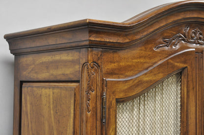 Vintage French Country Style Tall Walnut Armoire Dresser Wardrobe by White Furn.