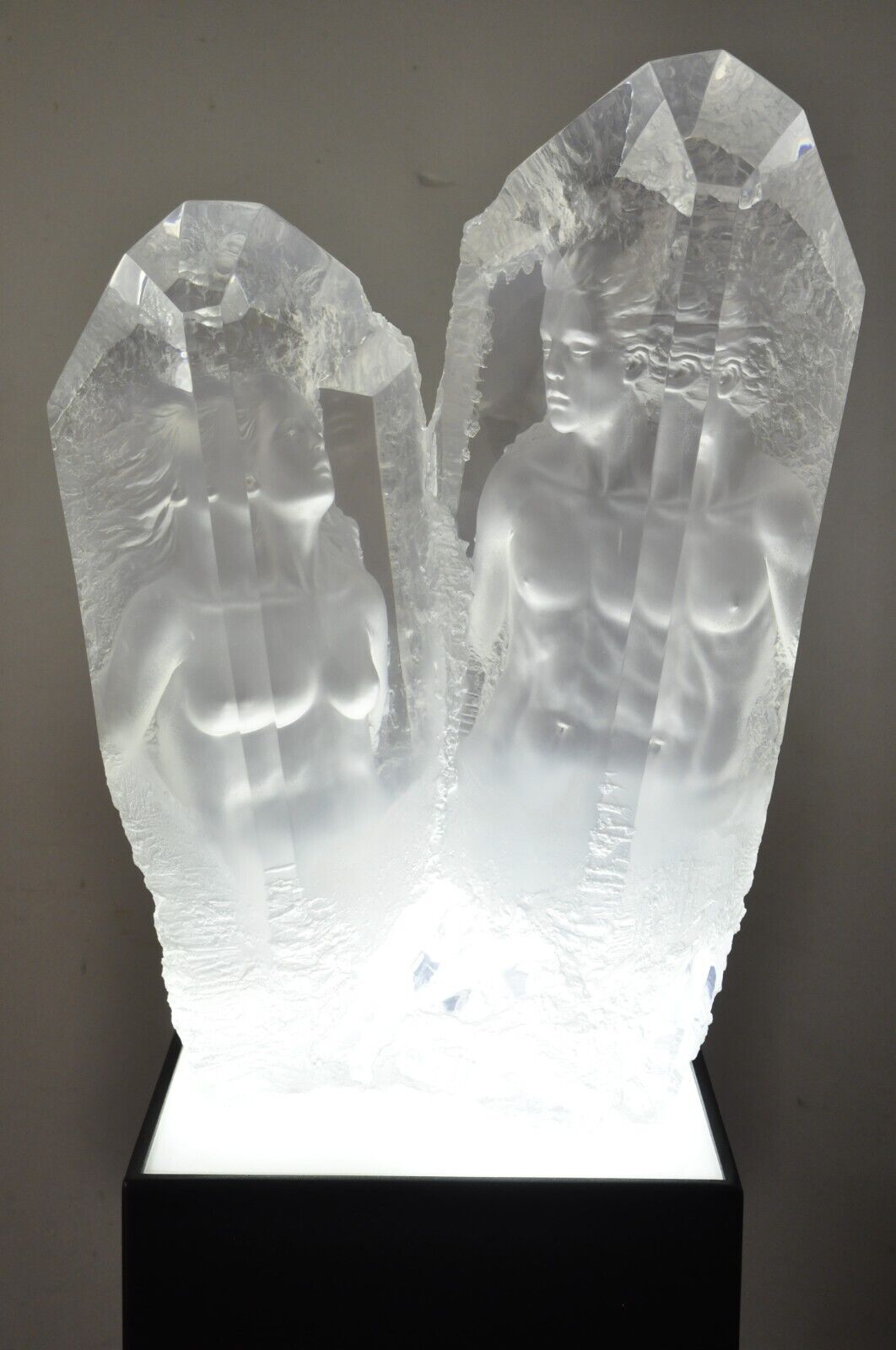 Michael Wilkinson "Crystal Vision" 1999 Signed Acrylic Sculpture on Pedestal