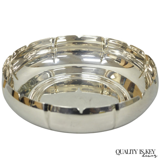 Vintage Lundt M-85 Silver Plated Round Scalloped Serving Candy Dish Bowl