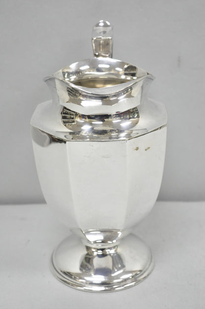 Vintage Art Deco Silver Plated Octagonal Faceted Water Pitcher by Homan Plate