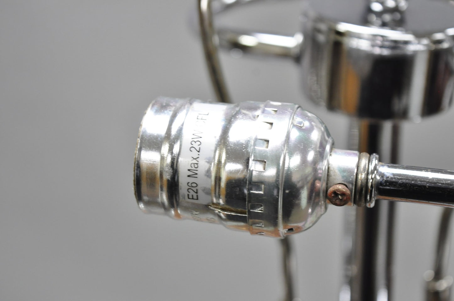 Vintage Postmodern Silver Chrome Metal Sculptural Modernist Pole Floor Lamp