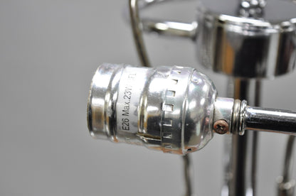 Vintage Postmodern Silver Chrome Metal Sculptural Modernist Pole Floor Lamp