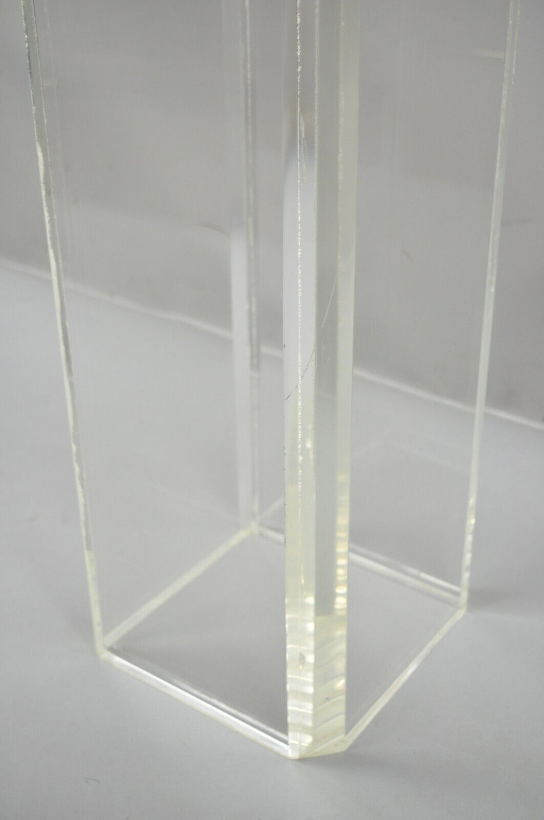 Vintage Mid Century Modern Clear Lucite 36" Acrylic Pedestal Bust Plant Stand