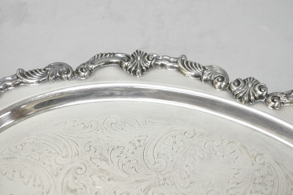 Vintage Sheffield Victorian Silver Plated Oval Platter Tray 25th Anniversary