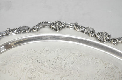 Vintage Sheffield Victorian Silver Plated Oval Platter Tray 25th Anniversary