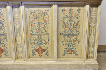 Trouvailles Italian Provincial Country Painted Large Cupboard Cabinet Hutch