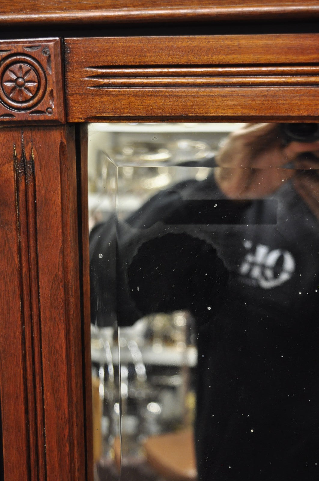 Antique Eastlake Victorian Burl Walnut Marble Top Washstand Dresser w/ Mirror