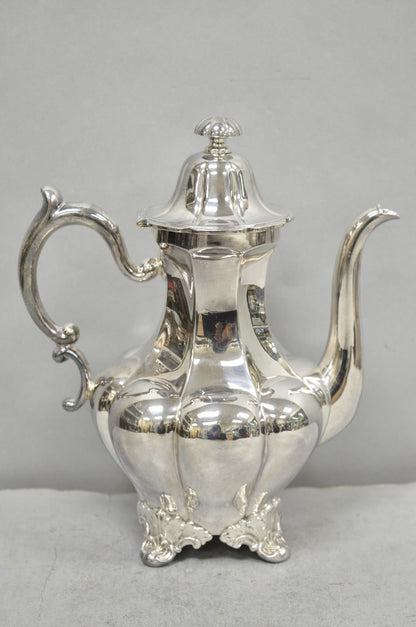 Vintage Victorian Silver Plated Bulbous Footed Tea Pot Tea Kettle