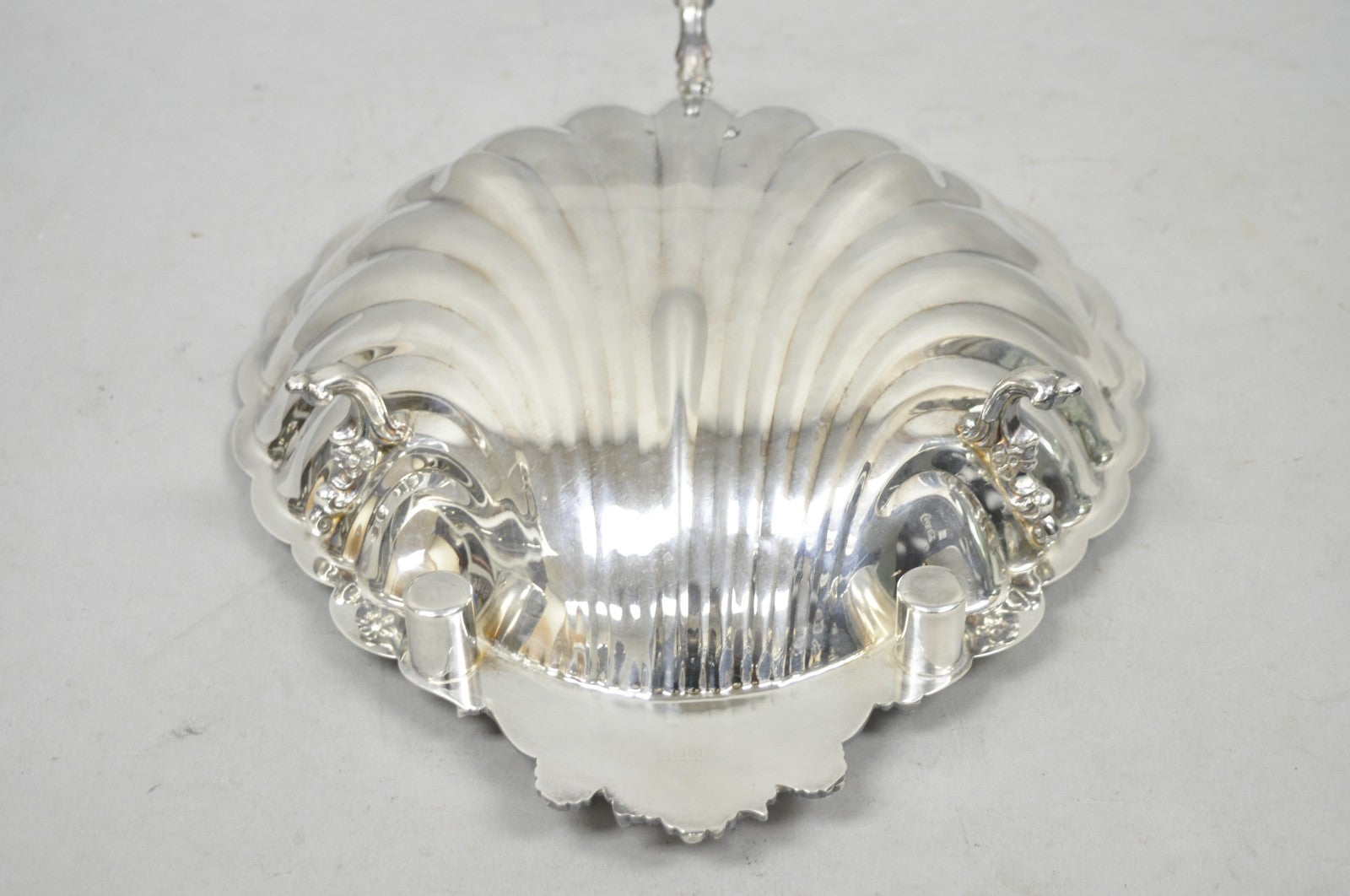 Vintage Sheffield Silver Co. Clam Shell Silver Plated Footed Serving Dish