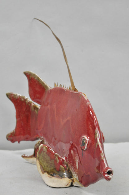 Vintage Mid Century Modern Ceramic Pottery Red Fish by Harry Guthrie Phillips