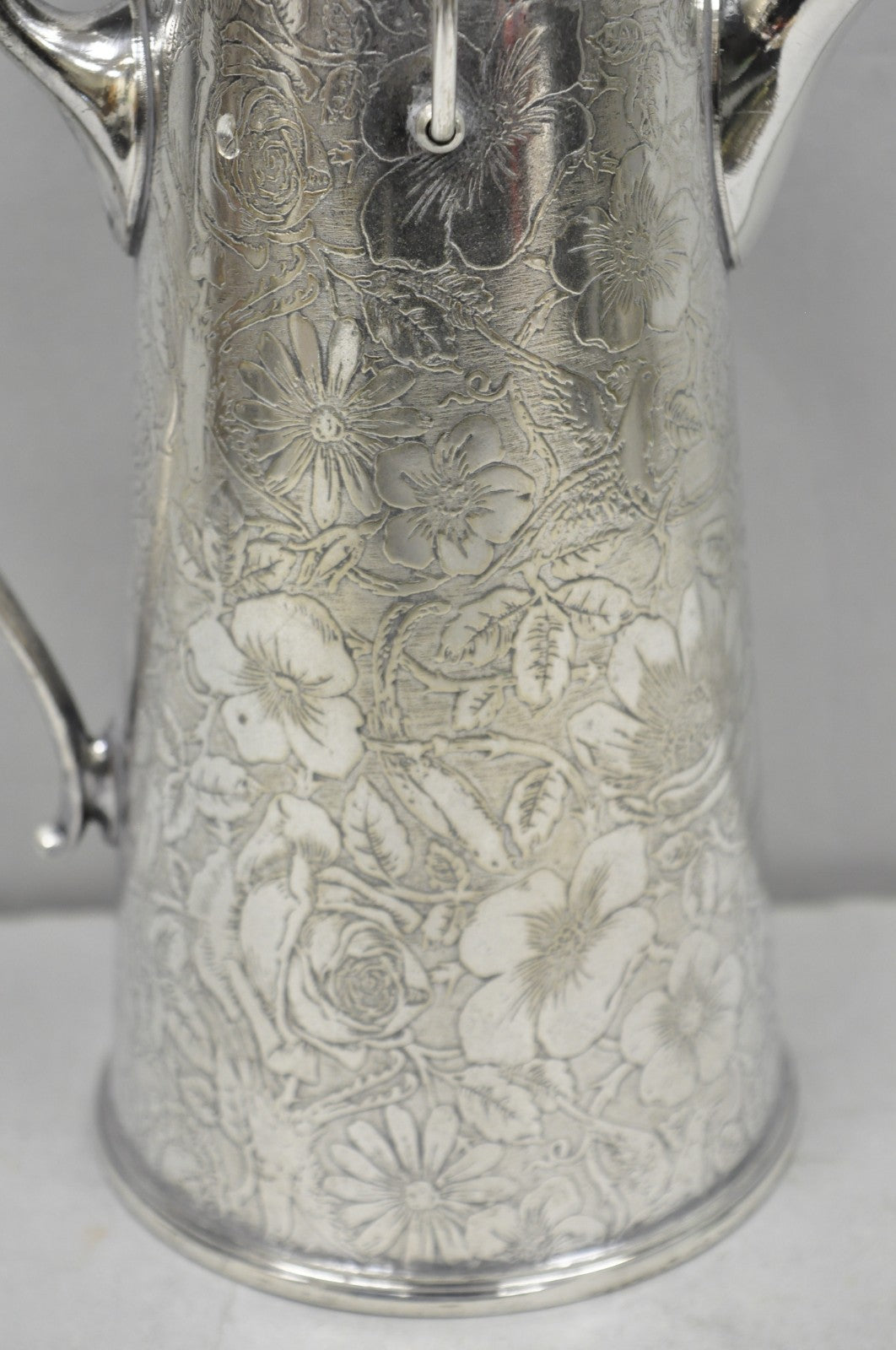 Antique Silver Plated Martini Shaker Pitcher "Tapestry" by Weidlich Brothers