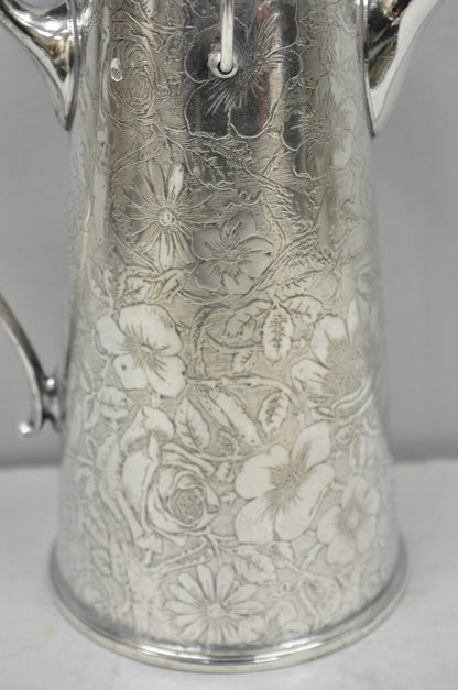 Antique Silver Plated Martini Shaker Pitcher "Tapestry" by Weidlich Brothers