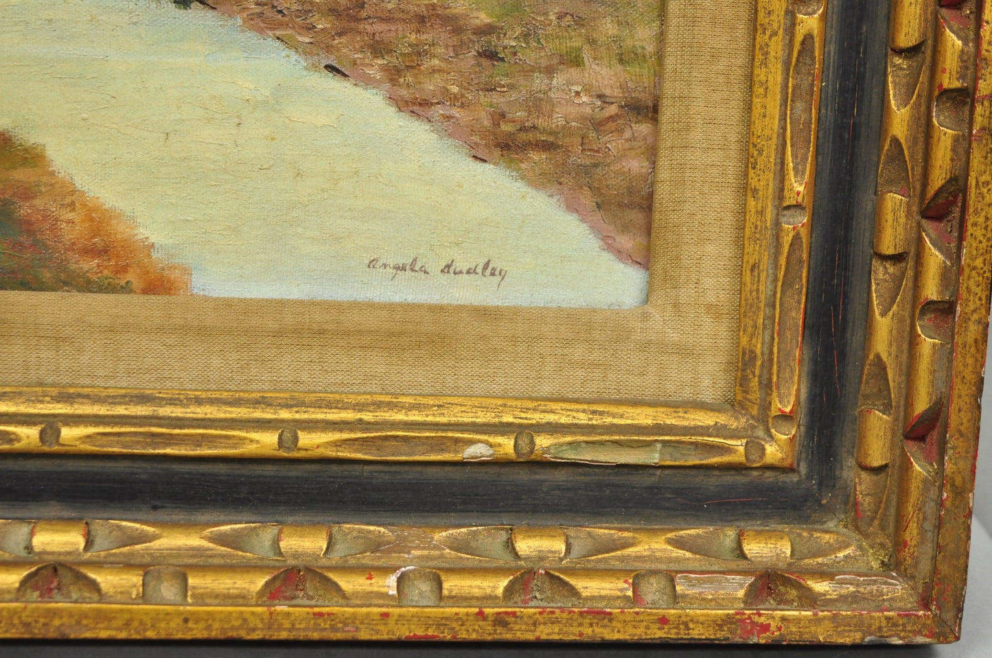 Vintage Angela Dudley "Lake Garda. Italy" Italian Hollywood Regency Oil Painting