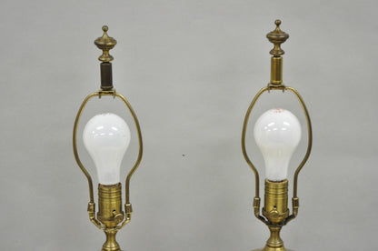 Vintage Chinoiserie Gold Porcelain Jardiniere Table Lamps by Wildwood - a Pair