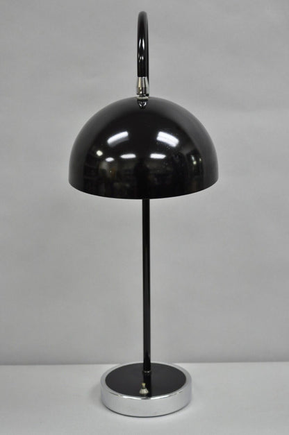 Vintage Mid Century Modern Black Arc Chrome Metal Table Desk Lamp