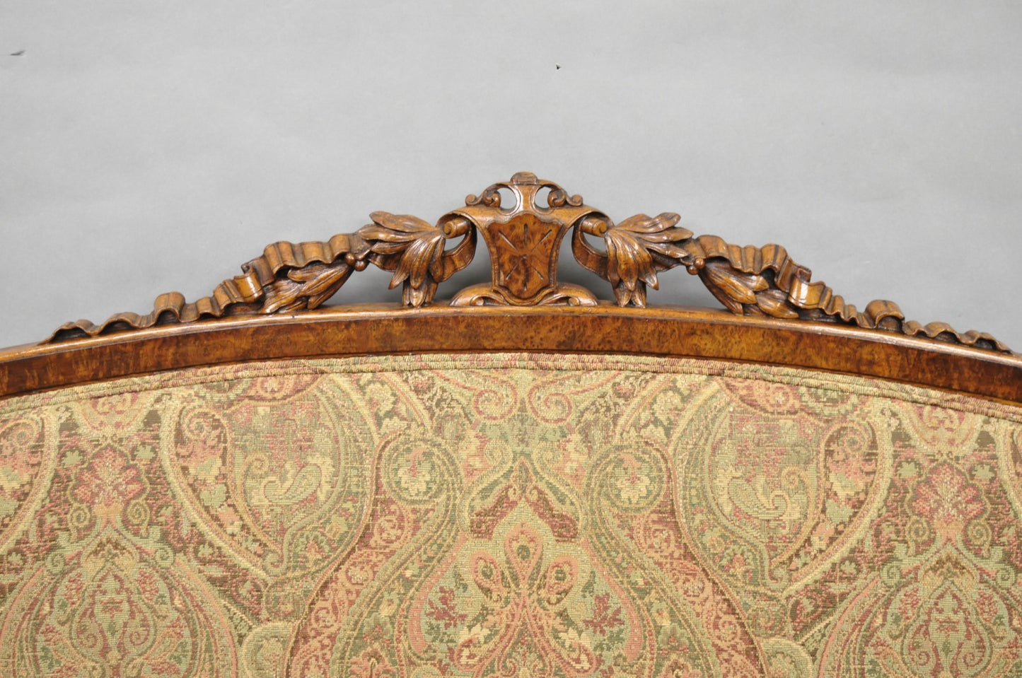 Antique Eastlake Victorian Carved Burl Walnut Parlor Set Sofa & 2 Chairs - 3 Pcs