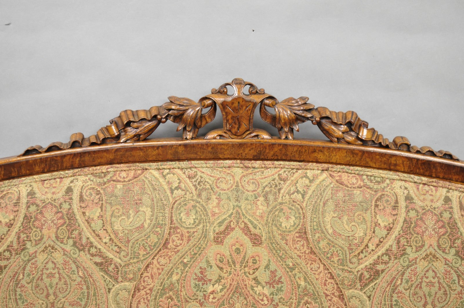 Antique Eastlake Victorian Carved Burl Walnut Parlor Set Sofa & 2 Chairs - 3 Pcs