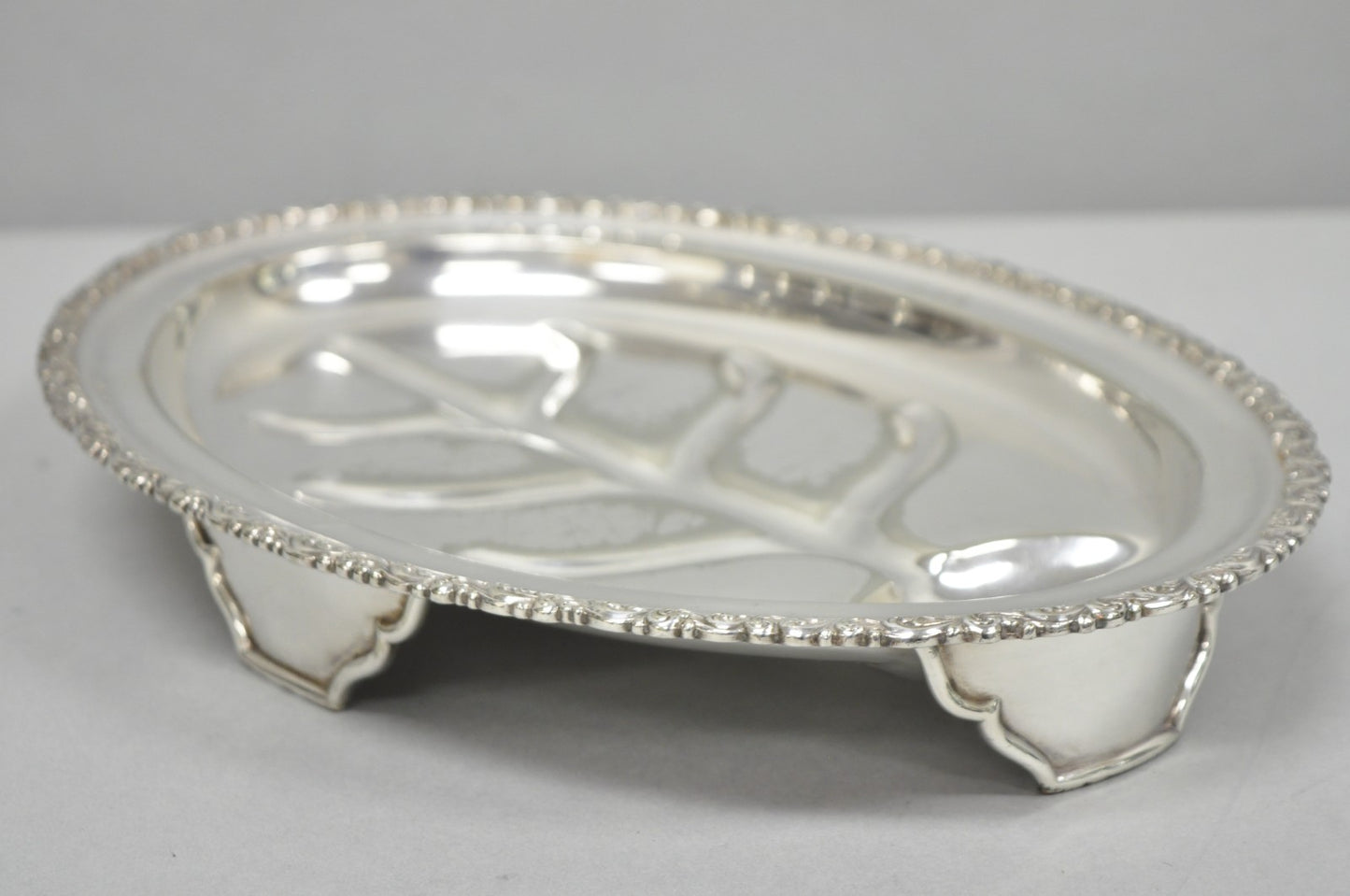 Antique Rogers Bros English Regency Silver Plated Small 12" Meat Cutlery Tray