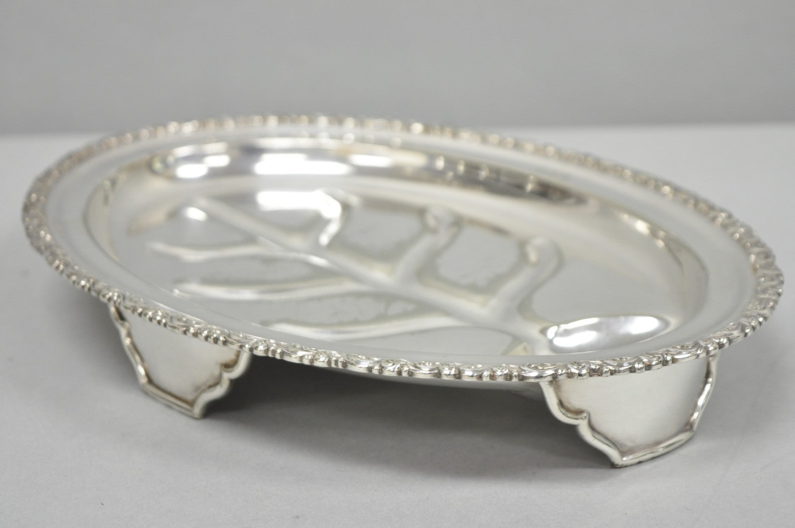 Antique Rogers Bros English Regency Silver Plated Small 12" Meat Cutlery Tray