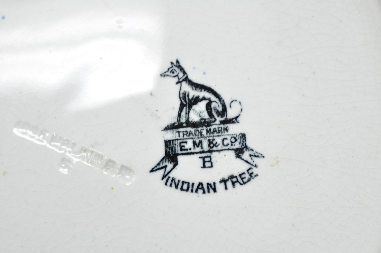 Antique Edge Malkin & Co Indian Tree English Transferware Porcelain Serving Bowl