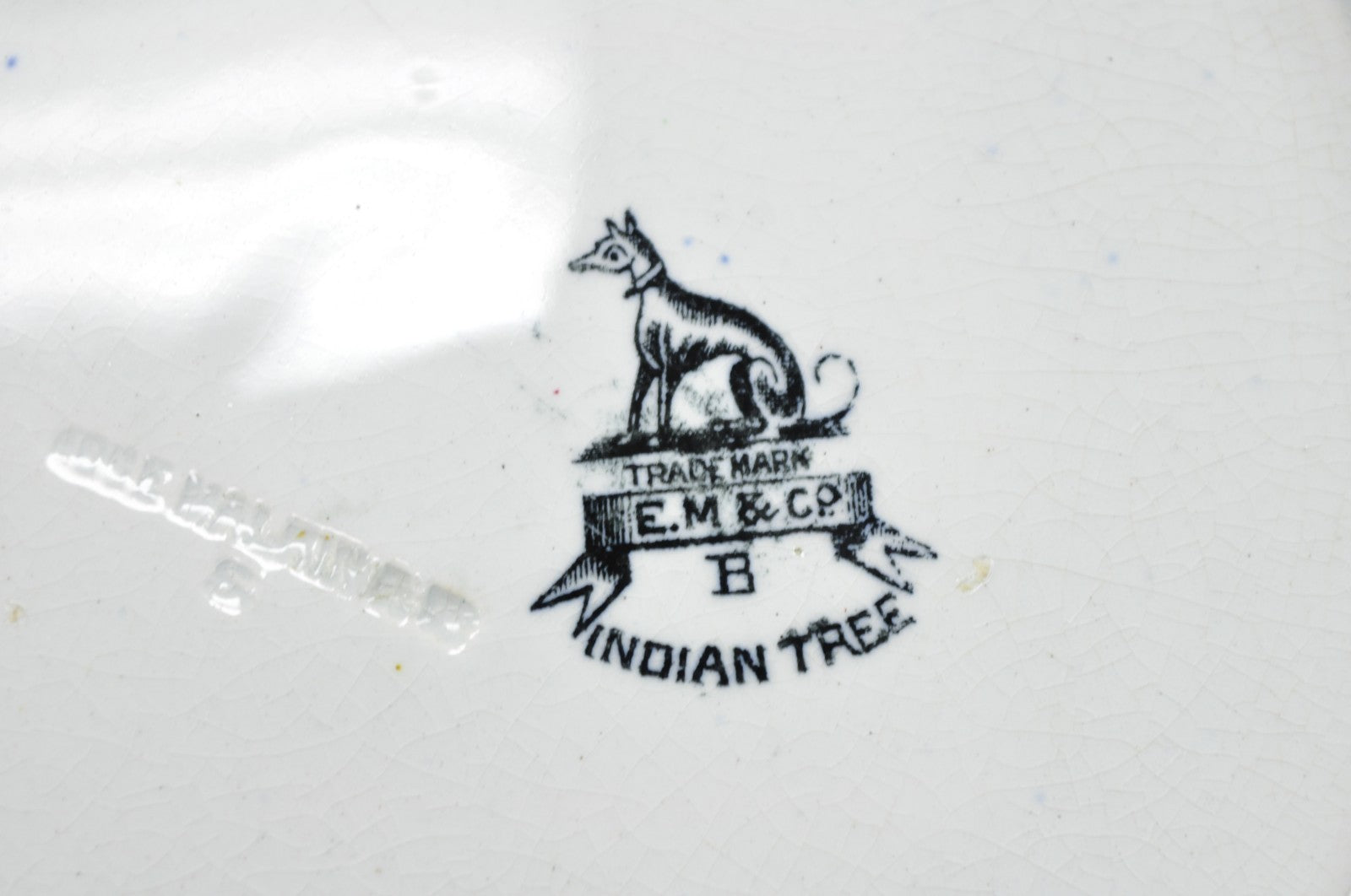 Antique Edge Malkin & Co Indian Tree English Transferware Porcelain Serving Bowl