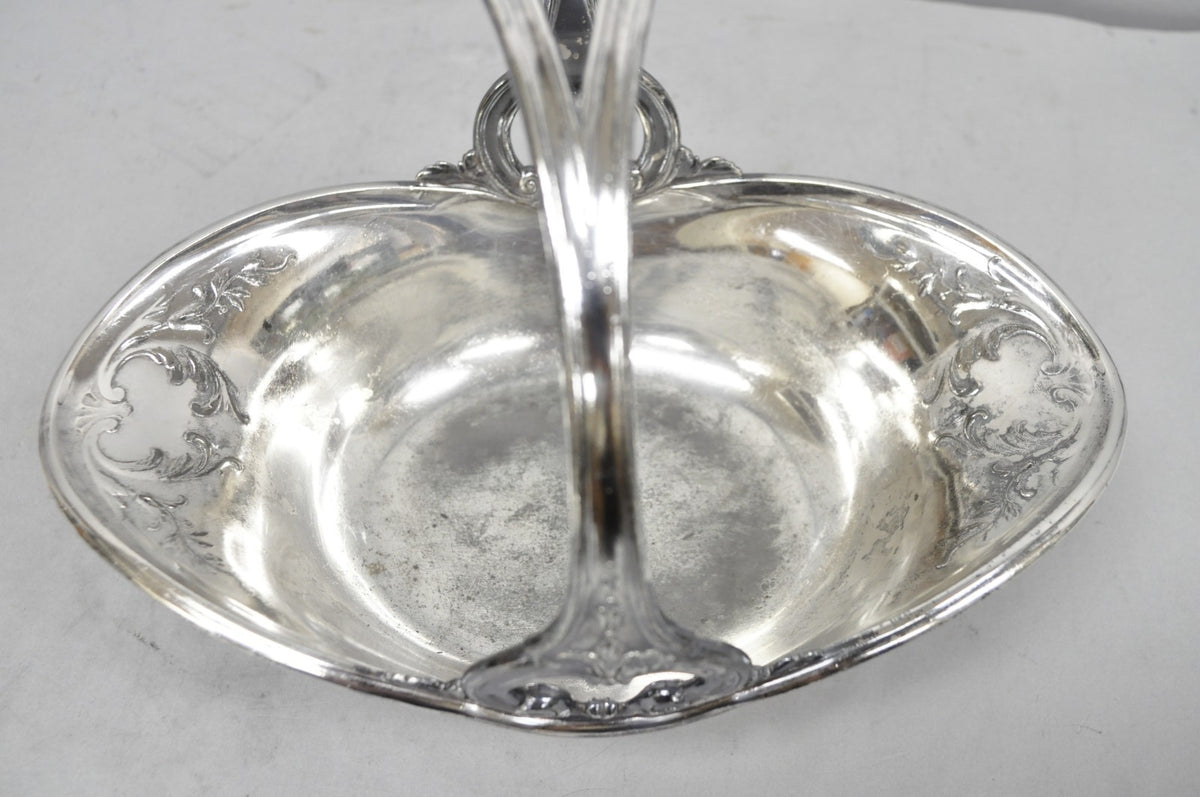 Antique Christofle Gallia French Art Nouveau Silver Plated Fruit Basket w Handle