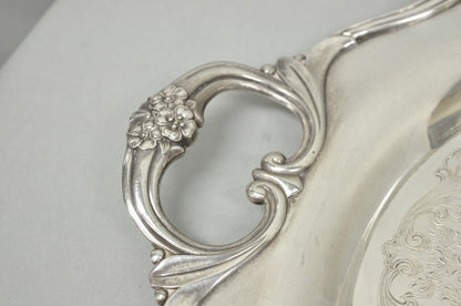 1847 Rogers Bros Eternally Yours Silver Plated Oval Serving Platter Butlers Tray