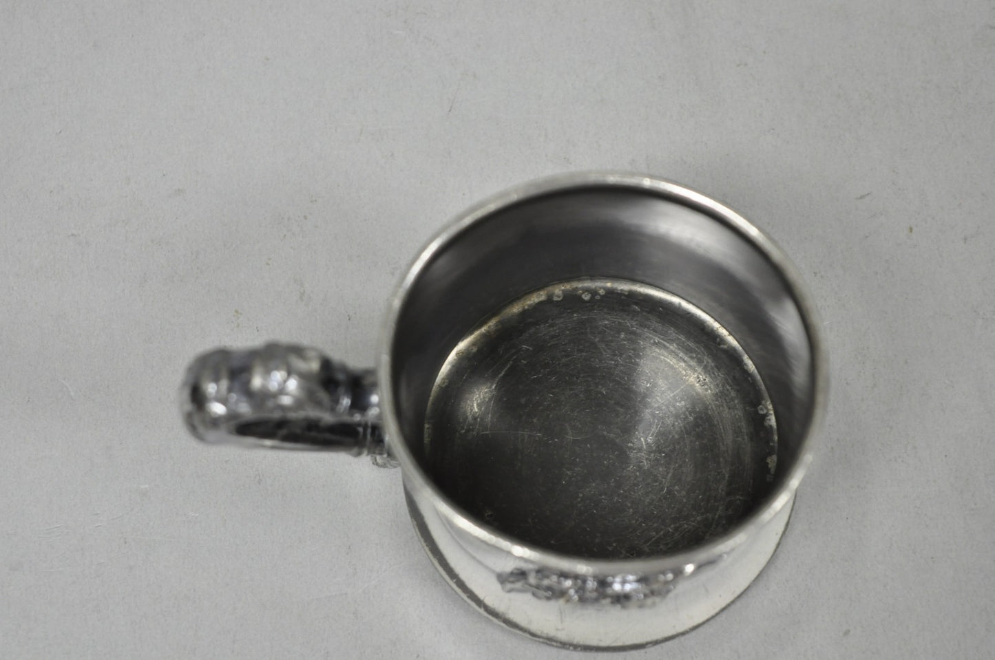 Antique Forbes Silver Co Art Nouveau Floral Monogramed Silver Plated Shaving Mug