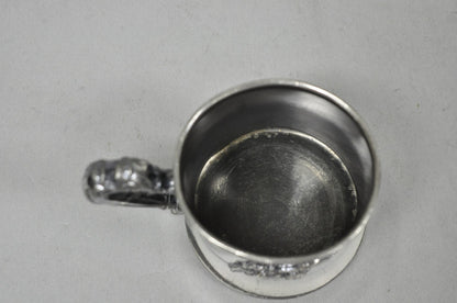 Antique Forbes Silver Co Art Nouveau Floral Monogramed Silver Plated Shaving Mug