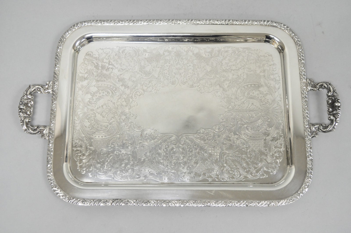 Vintage Victorian Silver Plated Twin Handle Platter Bar Tray by Henley Community