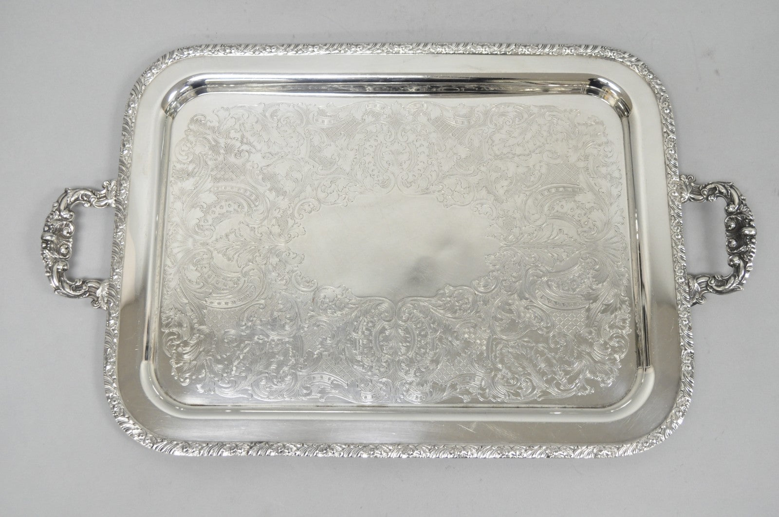 Vintage Victorian Silver Plated Twin Handle Platter Bar Tray by Henley Community