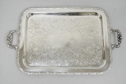 Vintage Victorian Silver Plated Twin Handle Platter Bar Tray by Henley Community