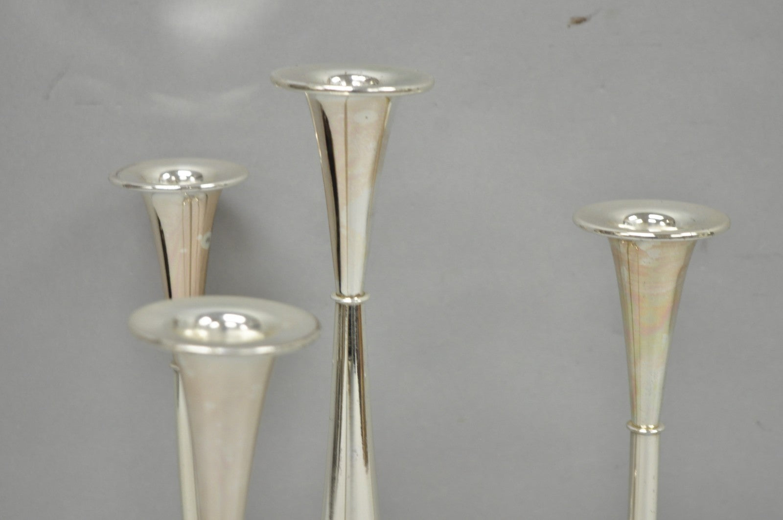 Vintage Wilhelm Wagenfeld for WMF Silver Plated Modern Candelabra Candle Holder