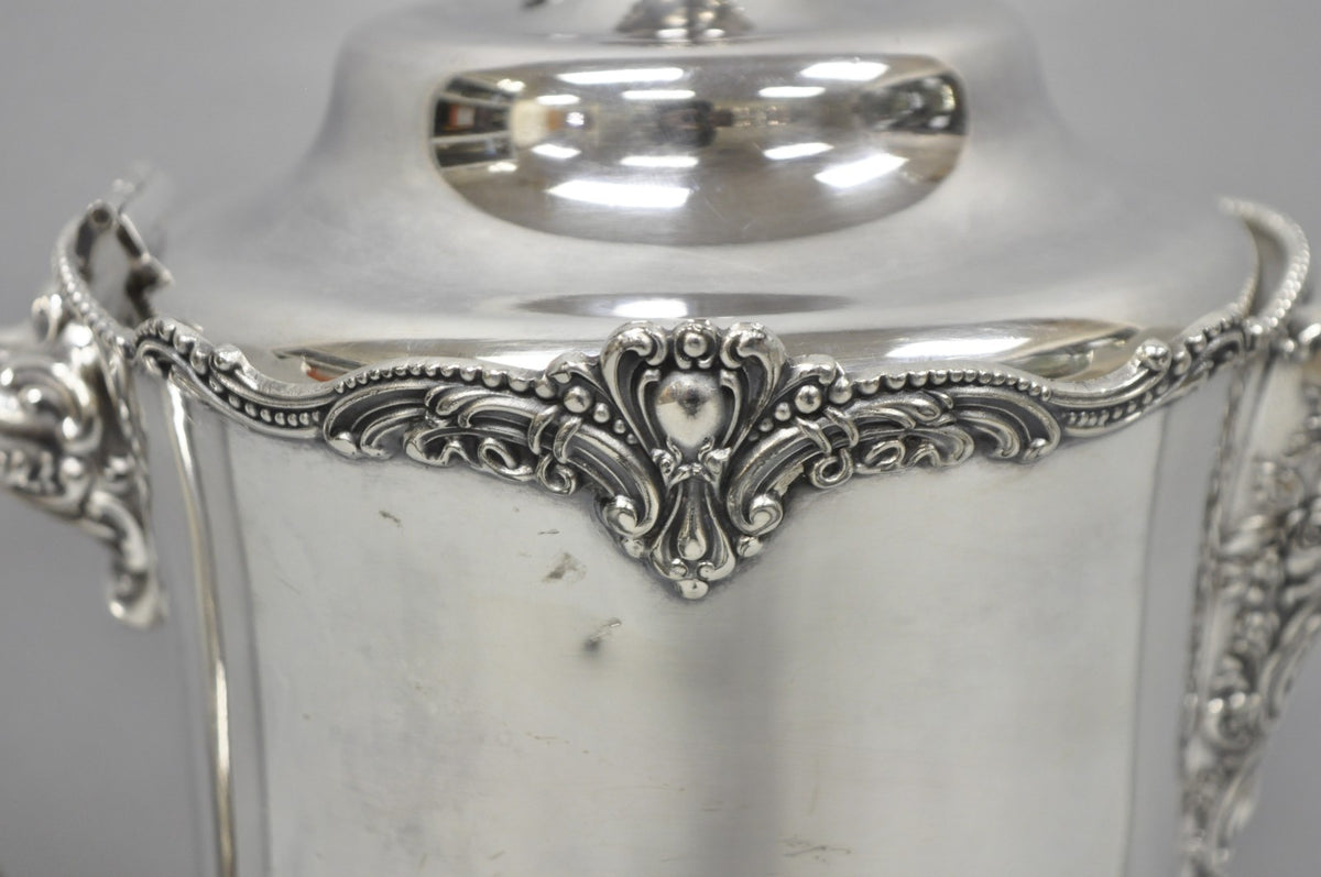 Antique Derby Silver English Victorian Silver Plated Large Warm Water Pitcher