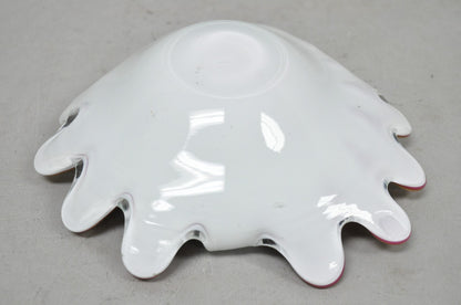Vintage Murano Italian Art Glass Millefiori Clam Shell Candy Dish Bowl (A)