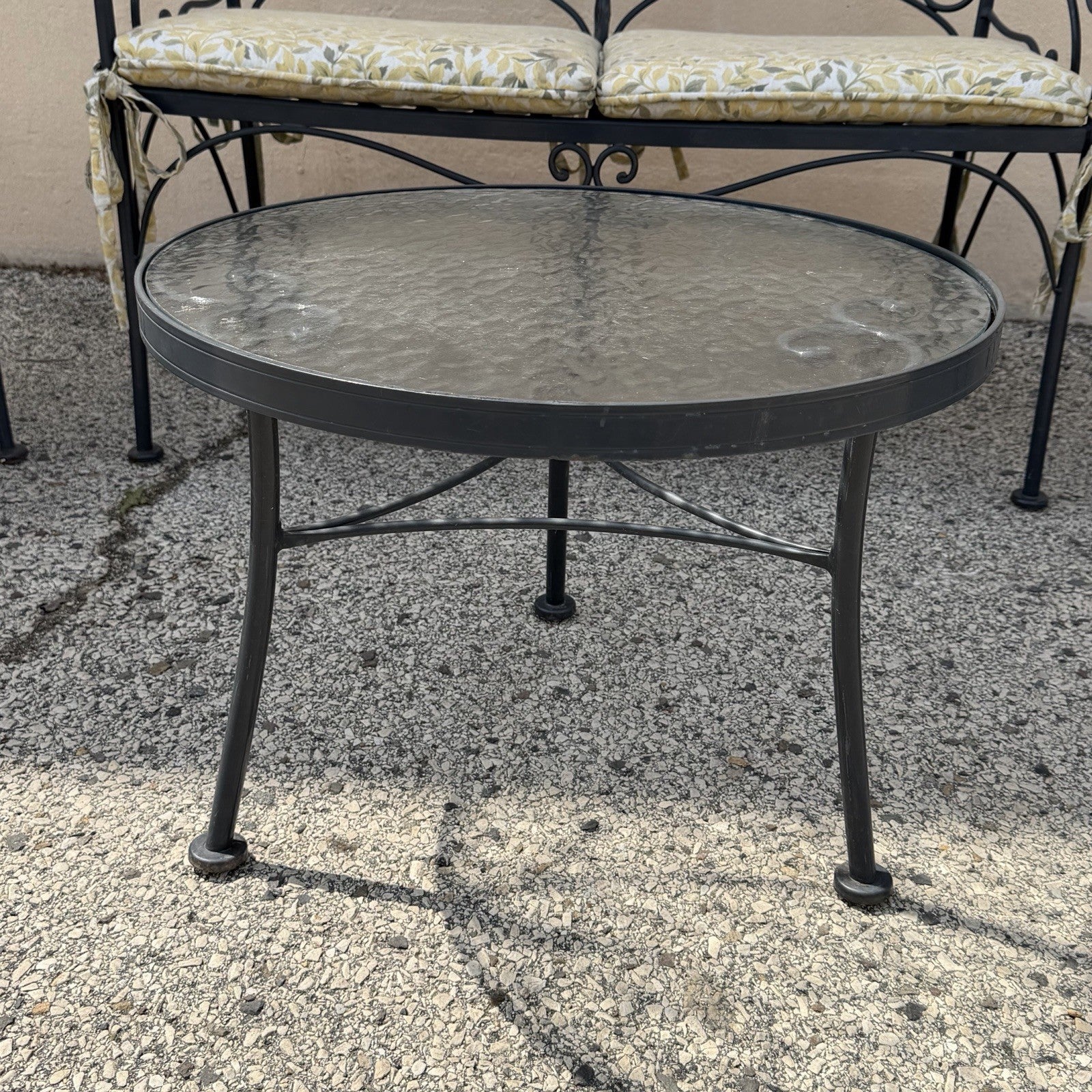 Contemporary Scrolling Wrought Iron Patio Loveseat & Arm Chair Set - 4 pcs