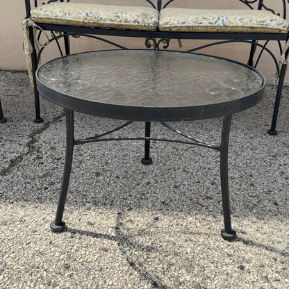Contemporary Scrolling Wrought Iron Patio Loveseat & Arm Chair Set - 4 pcs