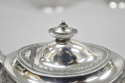 Antique James Dixon & Sons 4186 Victorian Silver Plated Tea Service Set - 4 Pcs