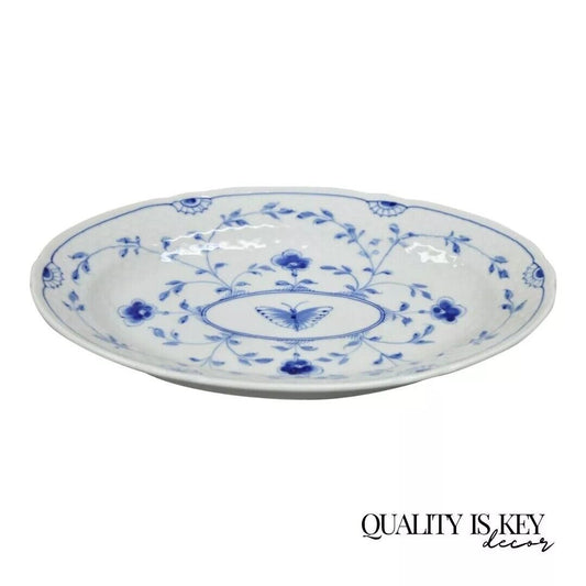 10" Oval Serving Platter 18 Bing and Grondahl B&G Kjøbenhavn Butterfly Lace Blue