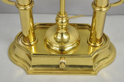 Vintage French Empire Brass Candlestick Tole Metal Bouillotte Desk Table Lamp