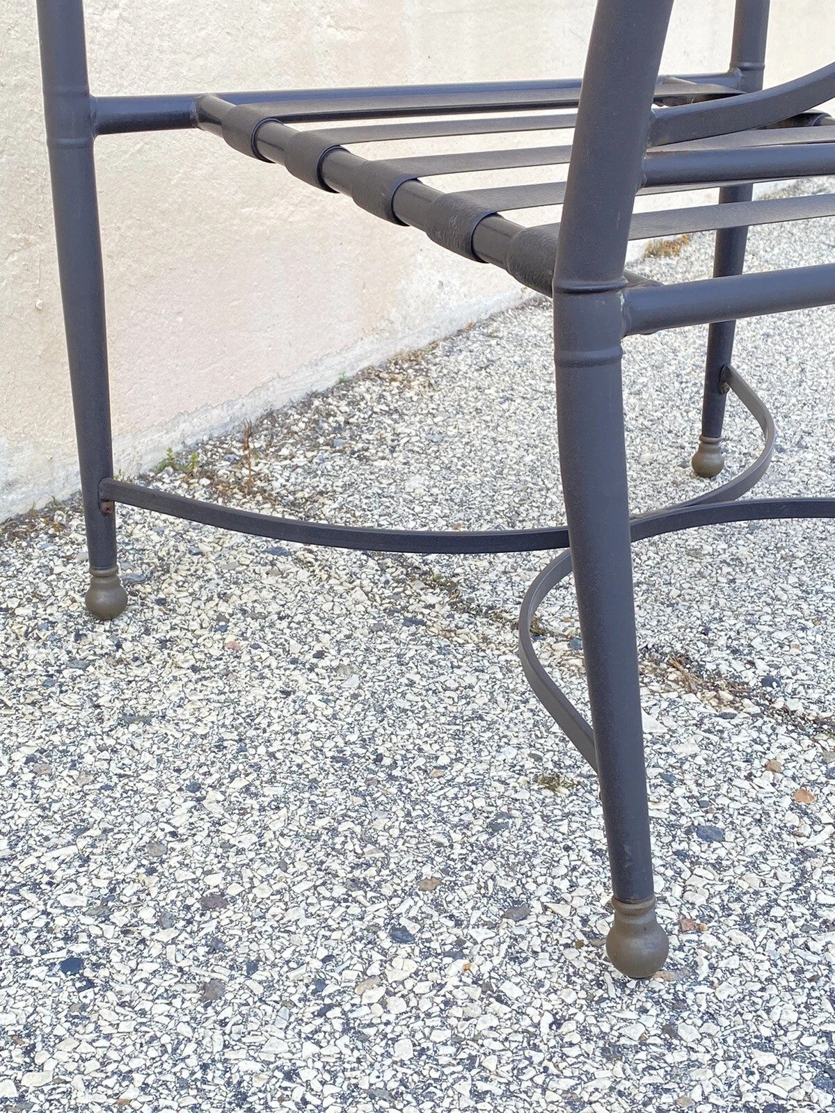 Neoclassical Regency Aluminum & Steel Metal Outdoor Patio Arm Chair - Set of 4