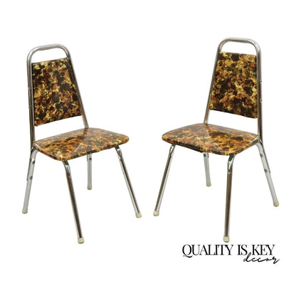Vintage Children's Small Mid Century Tubular Metal Kitchen Side Chairs - A Pair