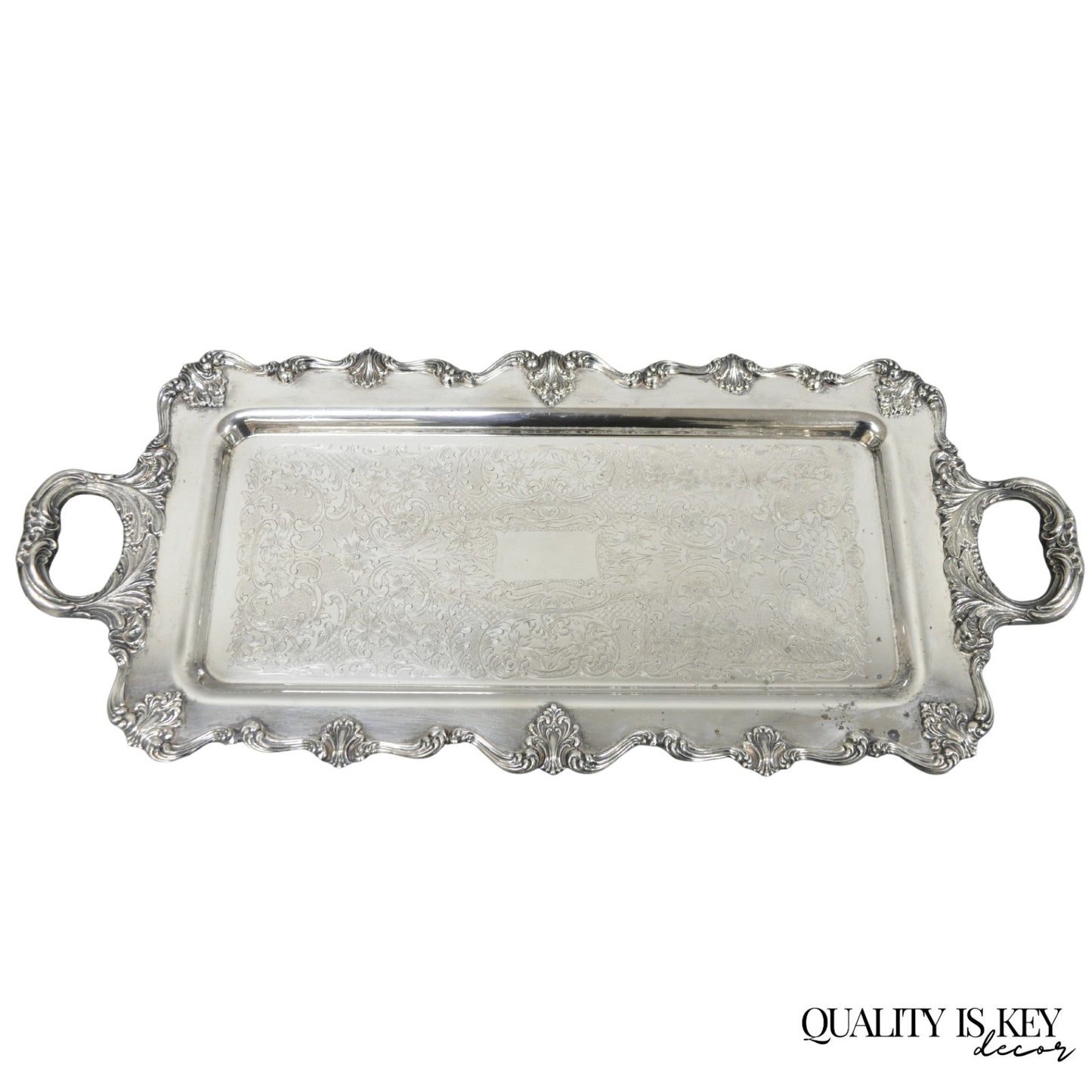 W&S Blackinton Victorian Silver Plated Narrow Serving Platter Dish Bar Tray