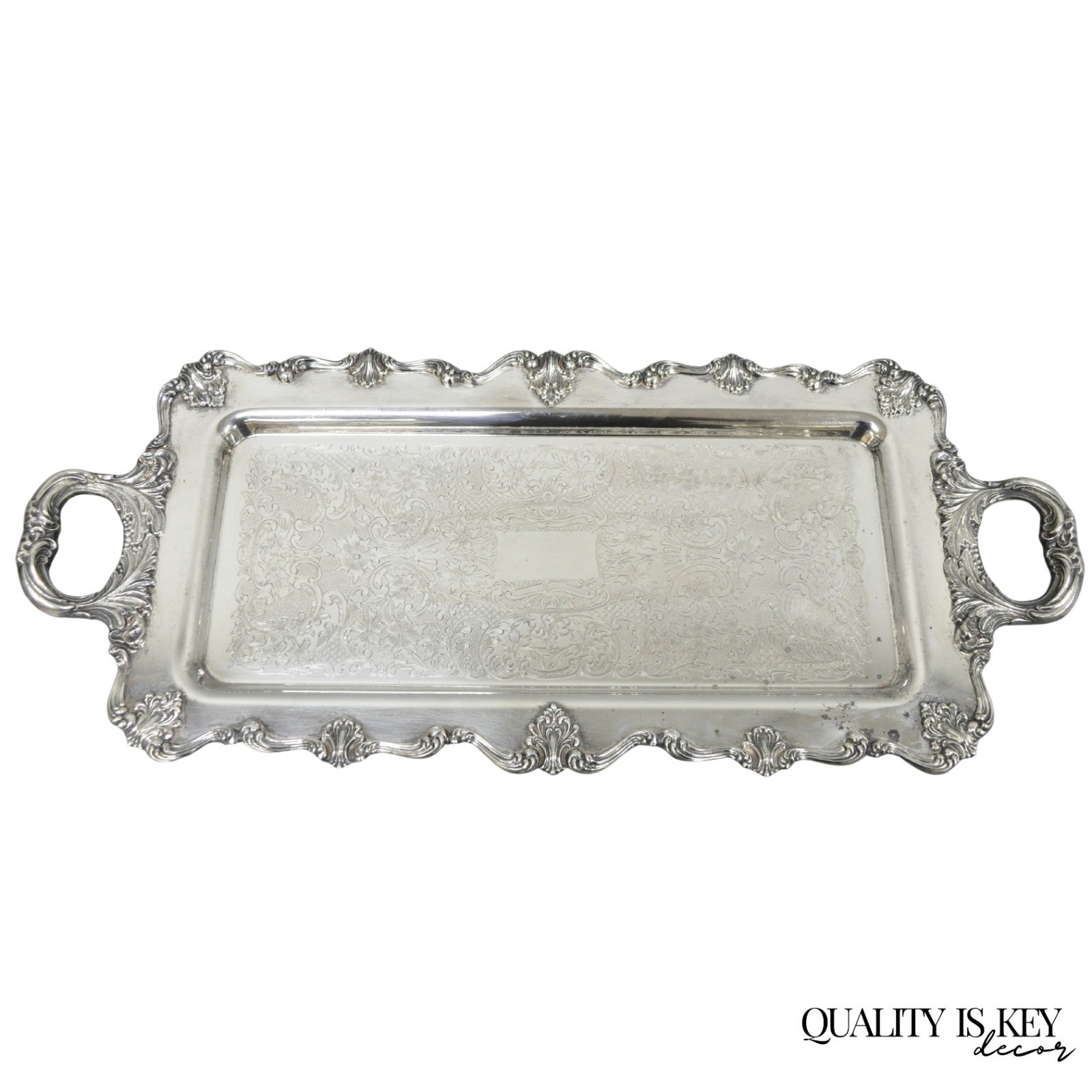 W&S Blackinton Victorian Silver Plated Narrow Serving Platter Dish Bar Tray