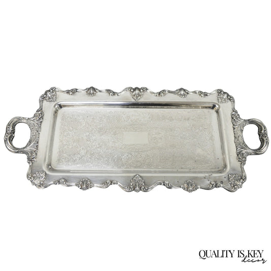 W&S Blackinton Victorian Silver Plated Narrow Serving Platter Dish Bar Tray
