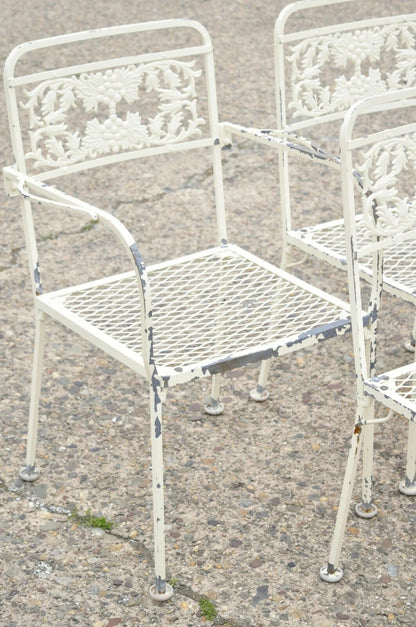 Vintage Victorian Grapevine Wrought Iron Garden Patio Dining Set - 7 Pc Set