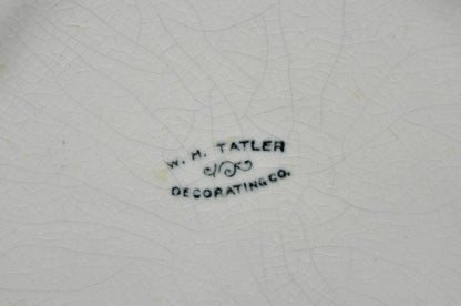 Antique WH Tatler Porcelain Pink Rose Flower Victorian Bath Wash Basin, 4 Pc Set